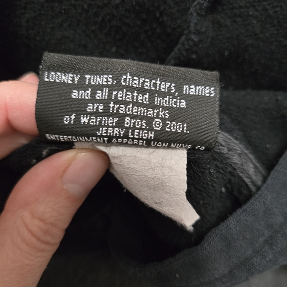 Looney Tunes Warner Bros Vintage Navy Graphic Hoodie - Picture 6 of 10